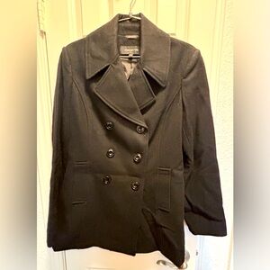 Jones New York Double Breasted Winter Wool Military Short Peacoat
Color Black